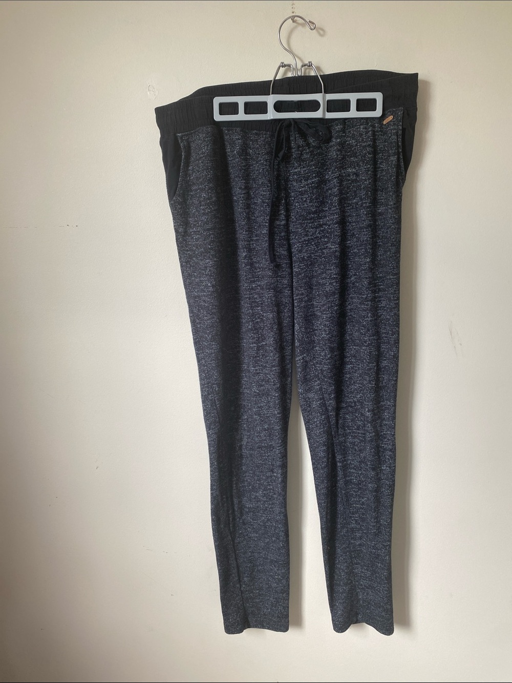 Women's Dark Gray Marled Jogger Pants with Drawstring